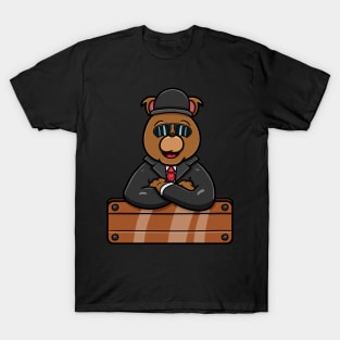 Mafia Bear Cartoon Mascot T-Shirt